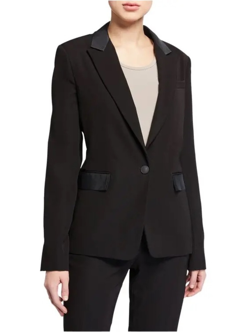 Rag & Bone  Black Tailored Wool Tuxedo Blazer Size 8 Like New